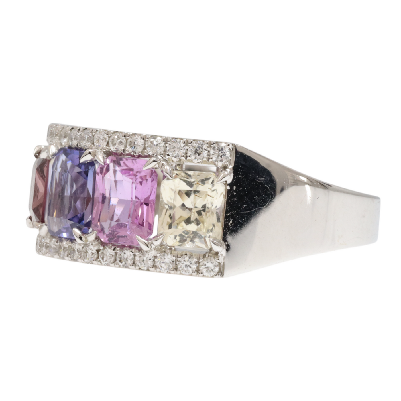 multi coloured sapphire ring