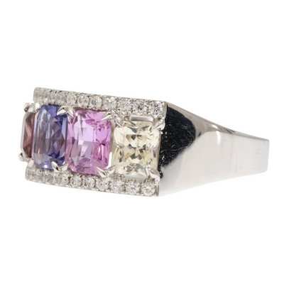 multi coloured sapphire ring