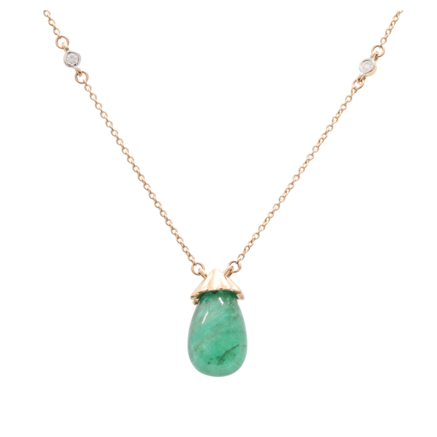 Emerald and Diamond pendant and necklace