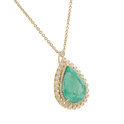 Emerald & diamond necklace