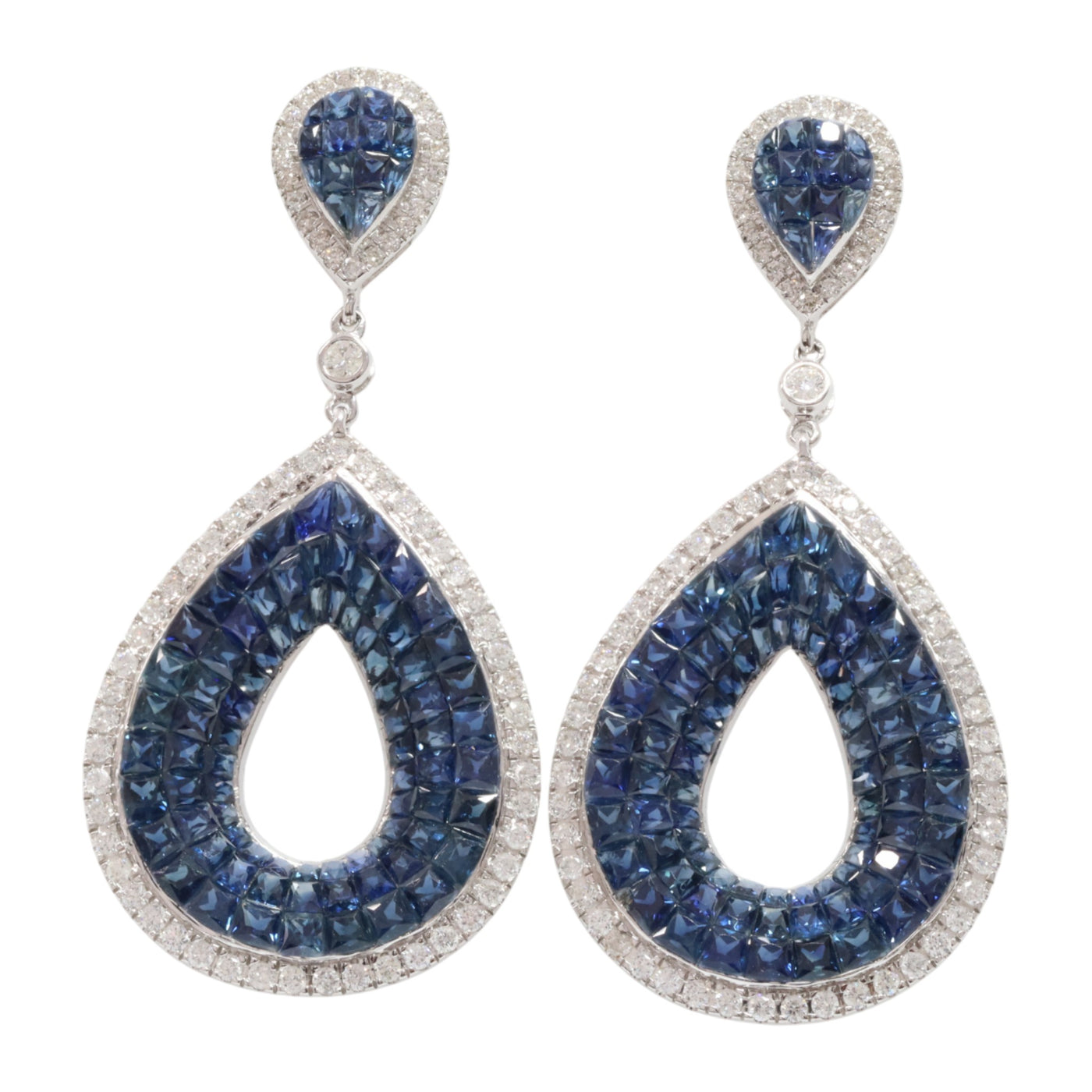 18ct white gold drop stud earrings