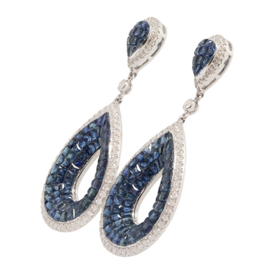 18ct white gold drop stud earrings
