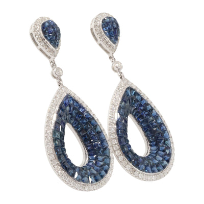 18ct white gold drop stud earrings
