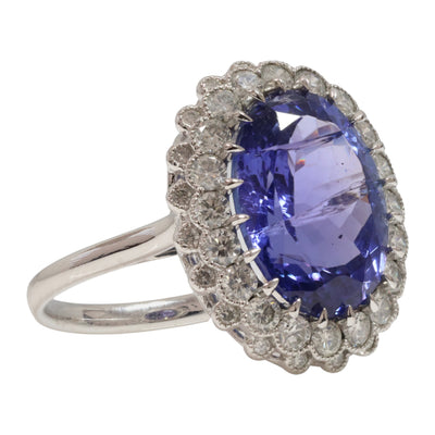 Tanzanite and diamond dress ring