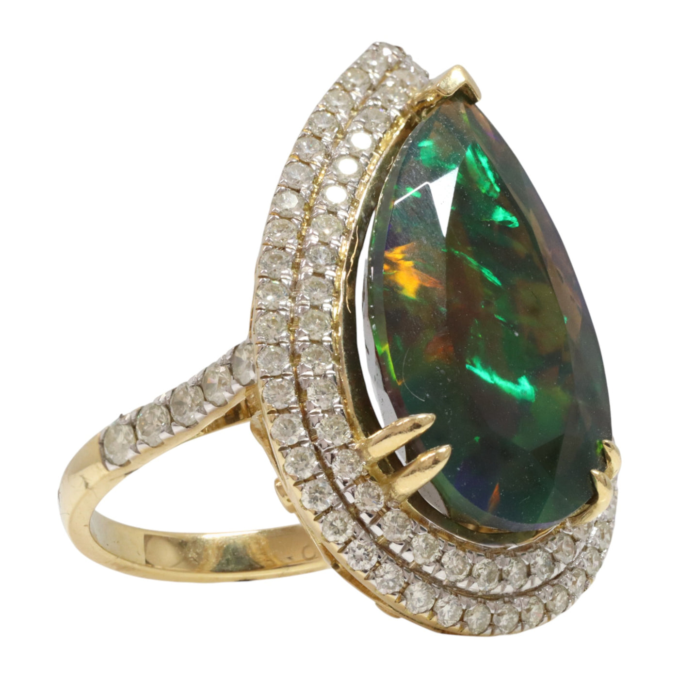18ct yellow gold Ethiopian opal and diamond dress