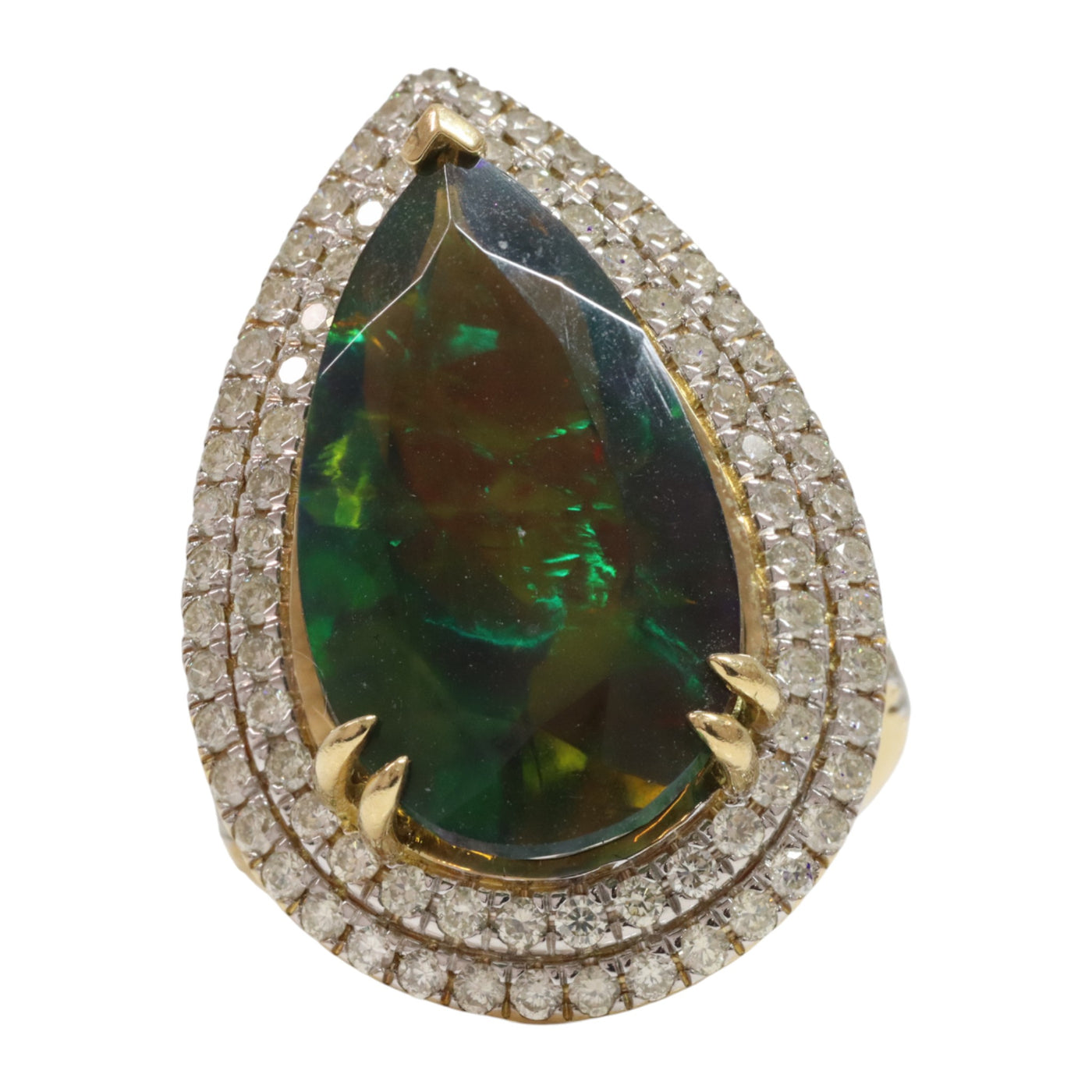 18ct yellow gold Ethiopian opal and diamond dress