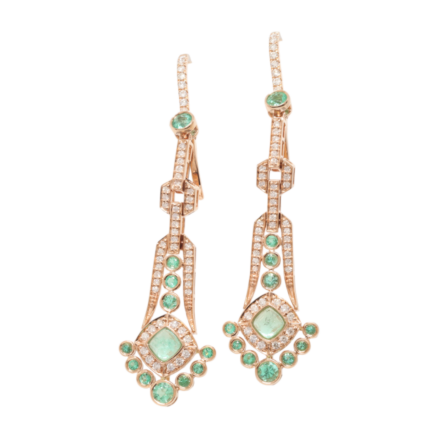 Emerald and Diamond Earrings