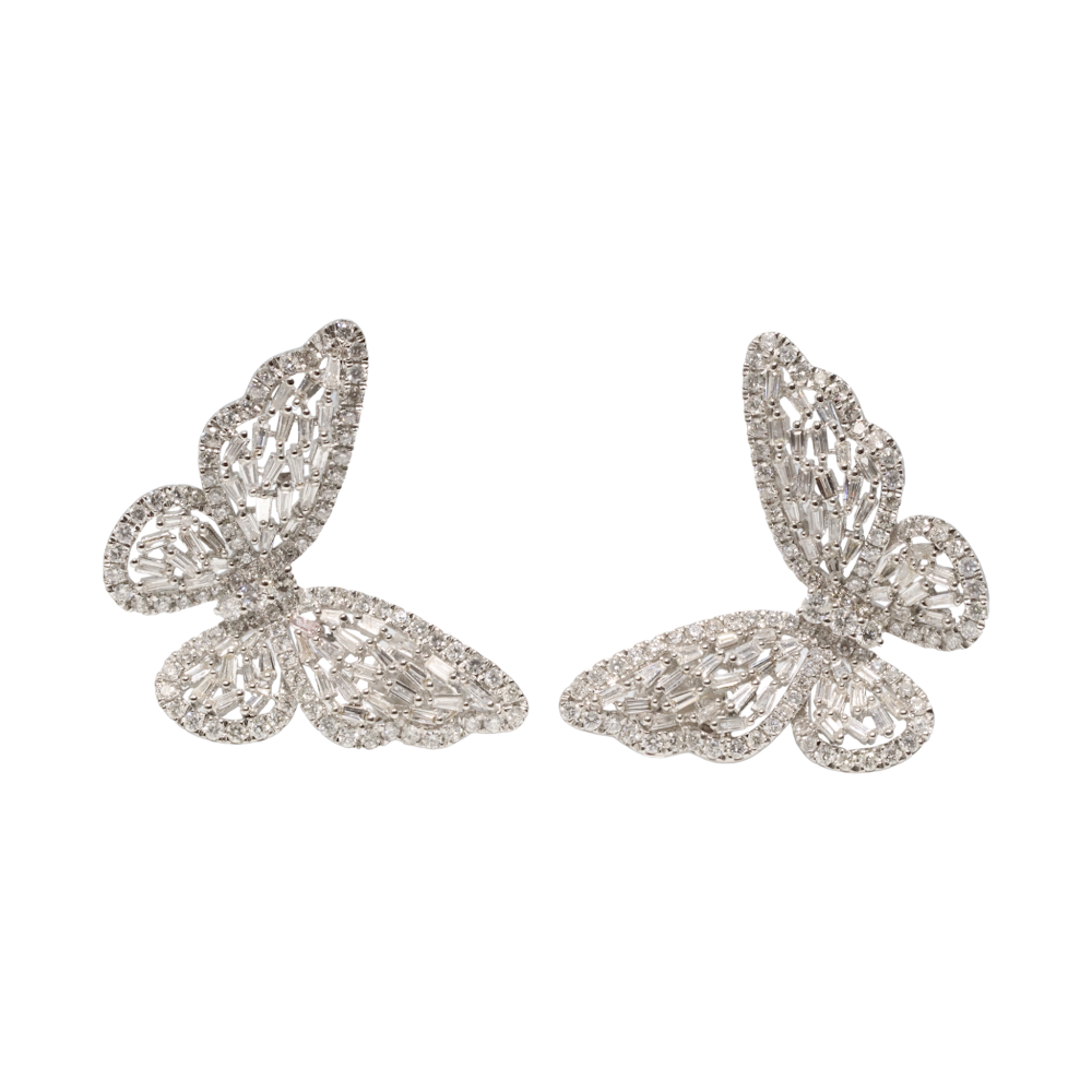 Diamond Butterfly Earrings