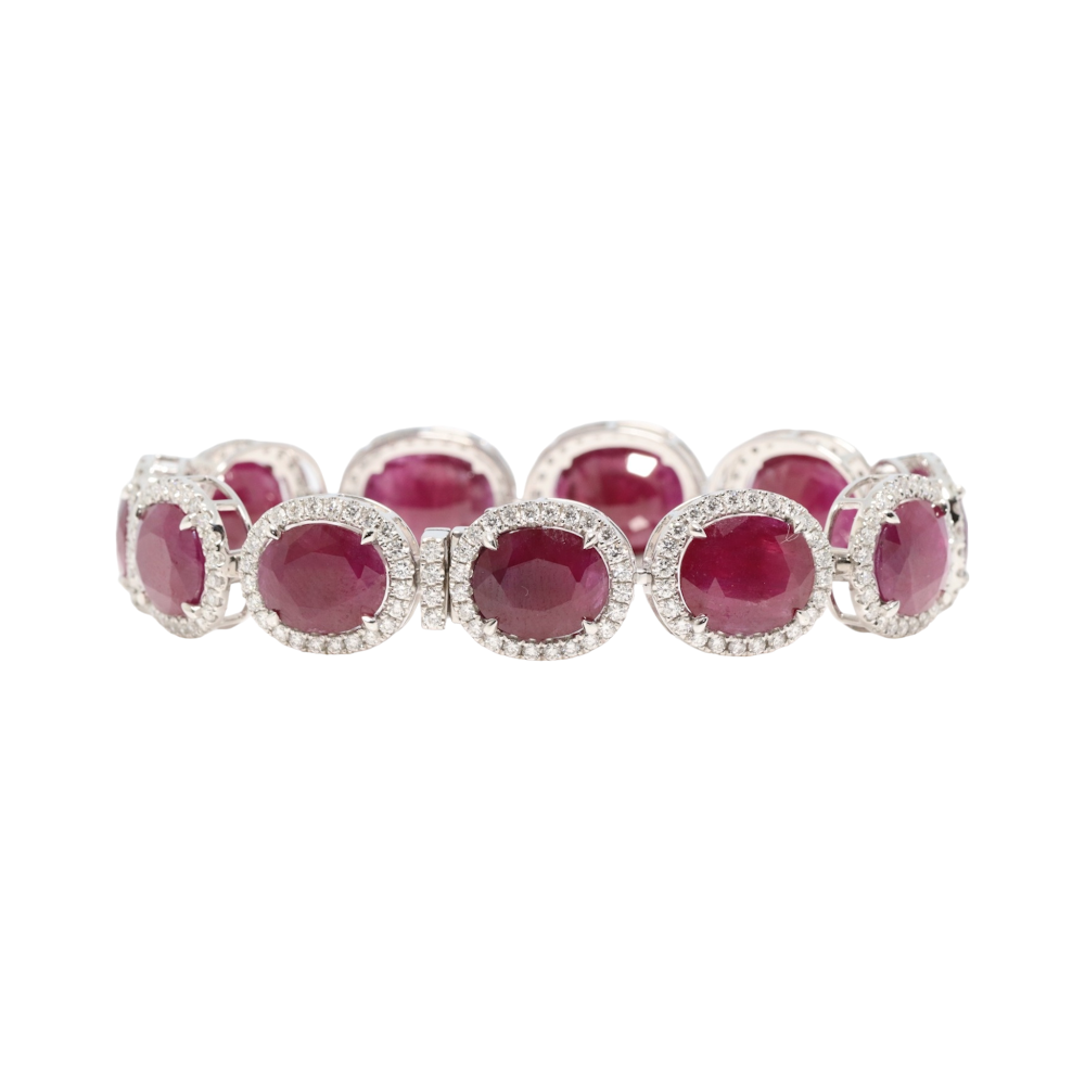 Ruby and diamond bracelet platinum