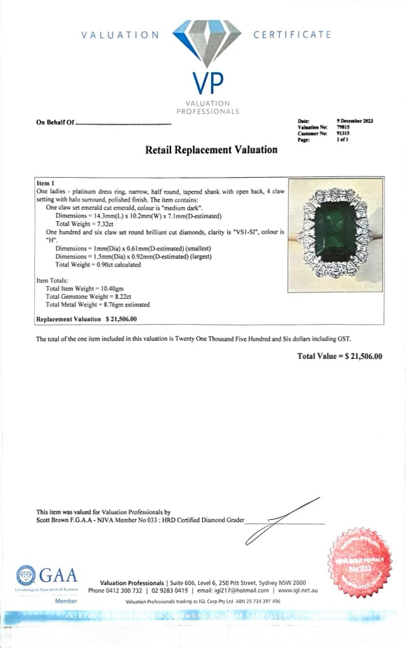 Zambian emerald and diamond ring