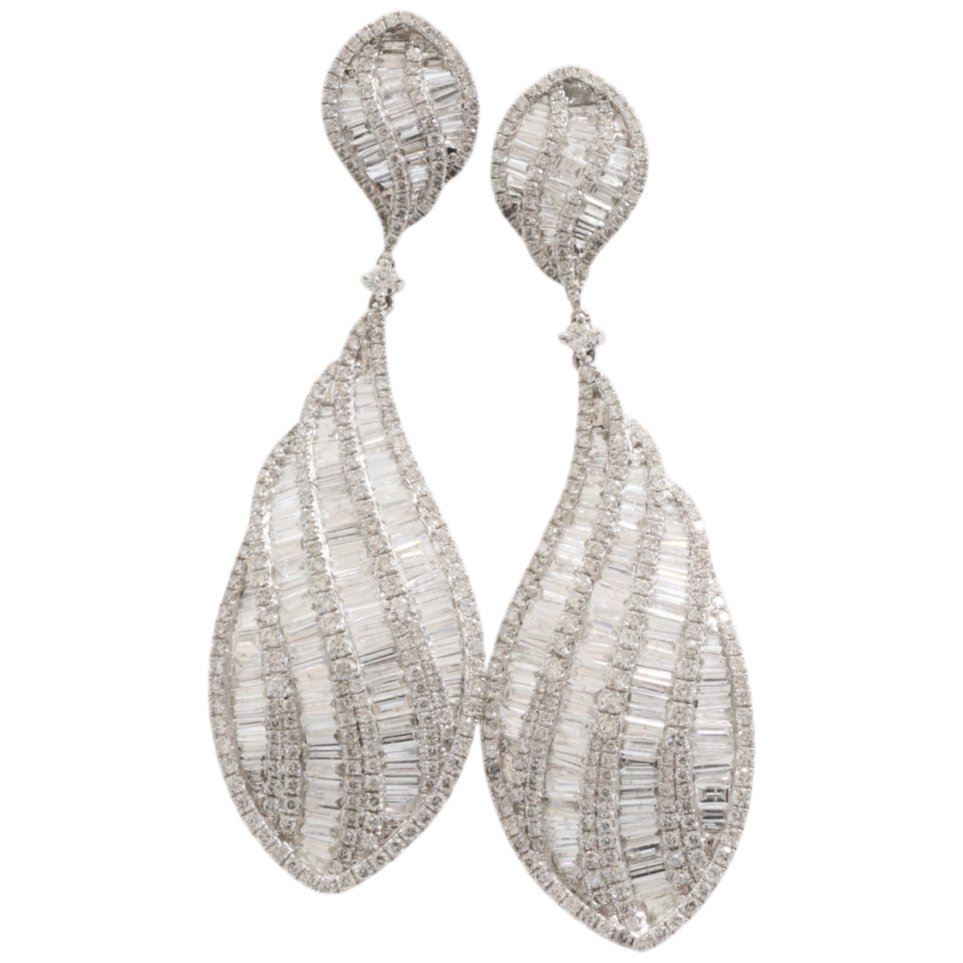 white gold drop pierced earrings