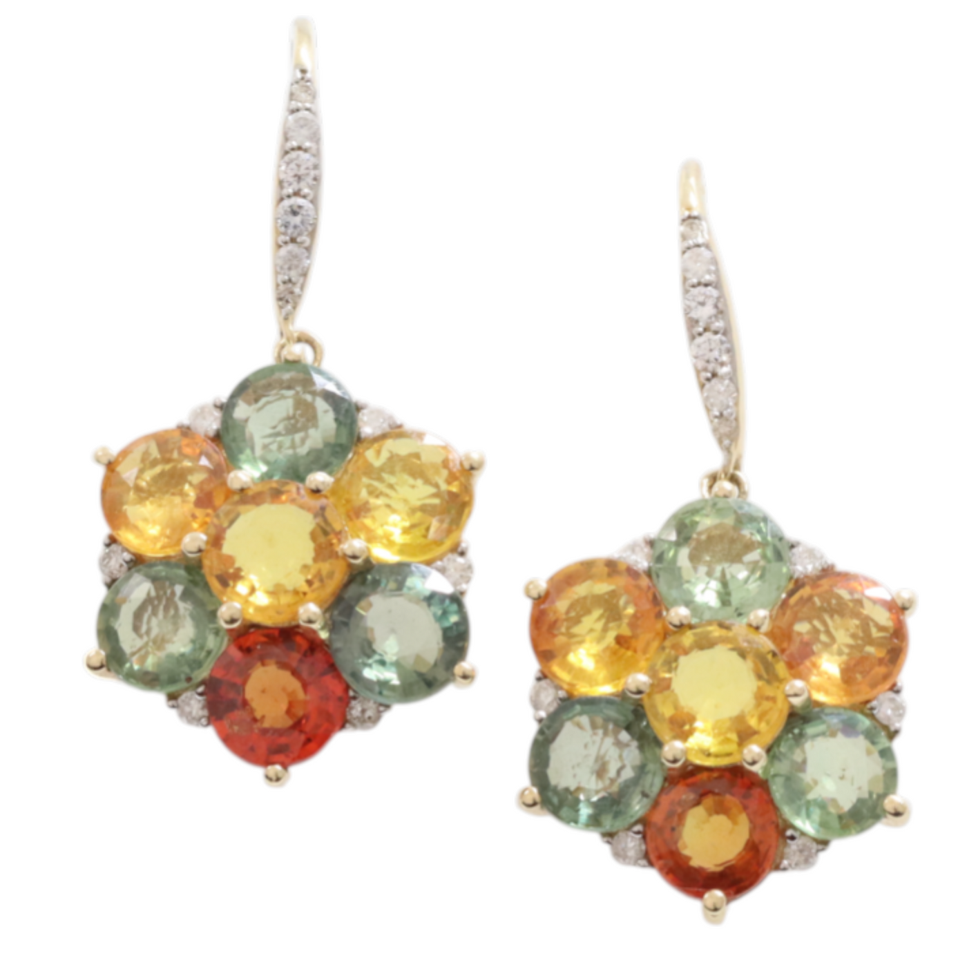 multi coloured sapphire earrings