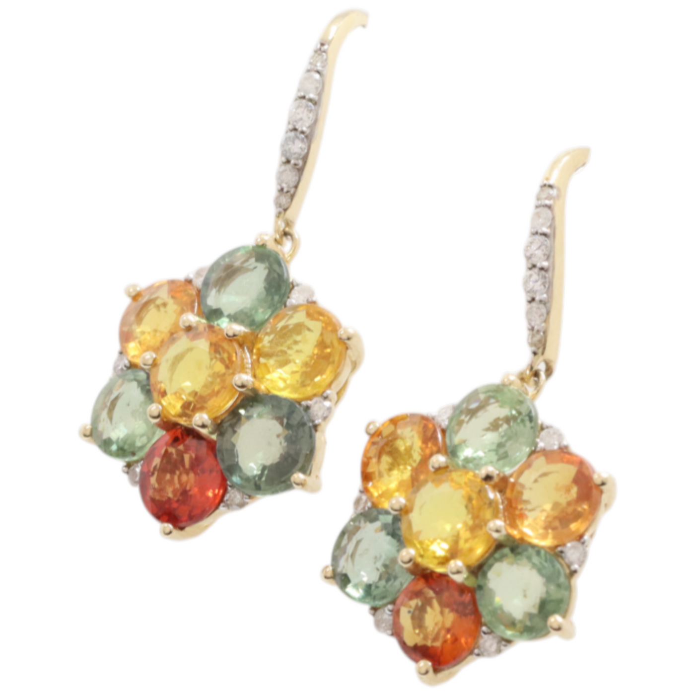 multi coloured sapphire earrings