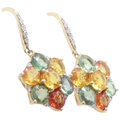 multi coloured sapphire earrings