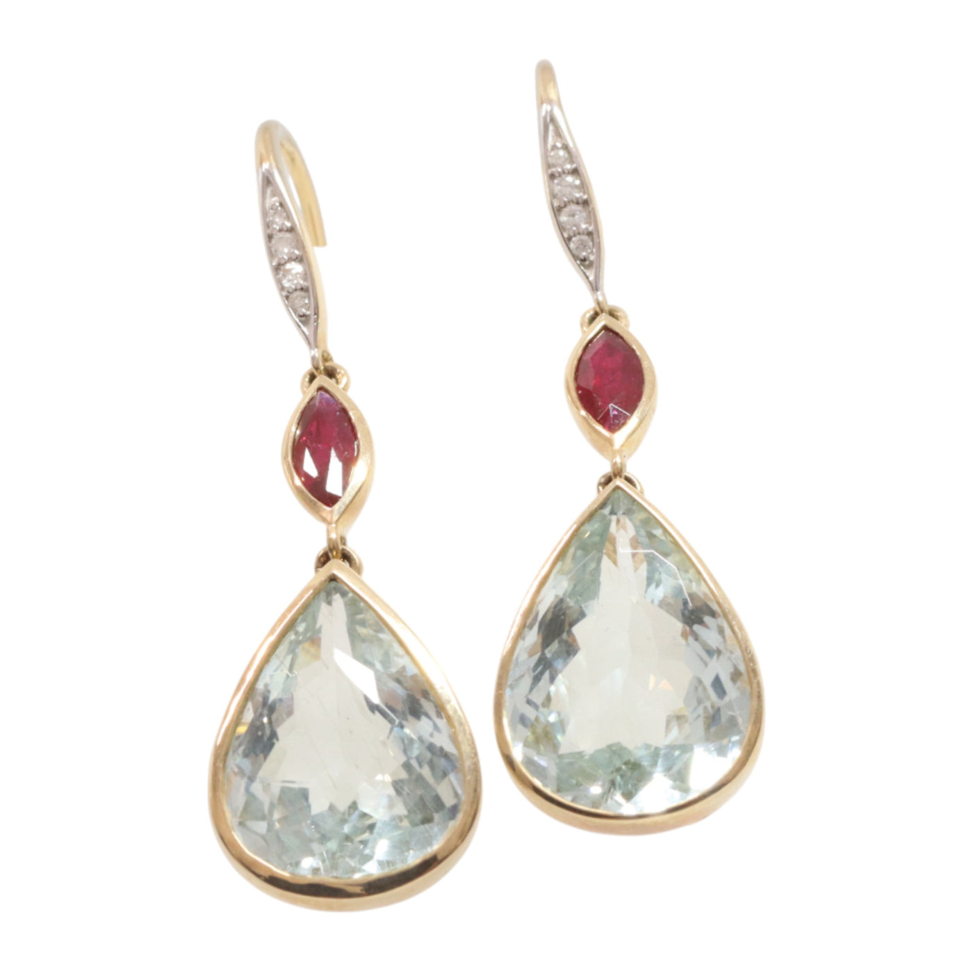 Aquamarine and diamond earrings