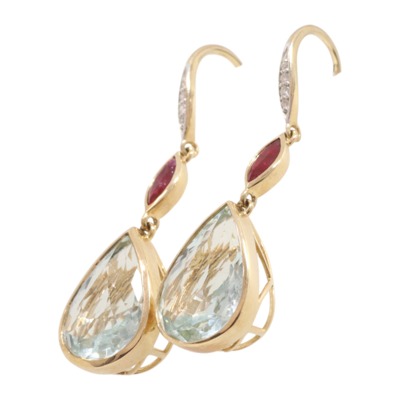 Aquamarine and diamond earrings