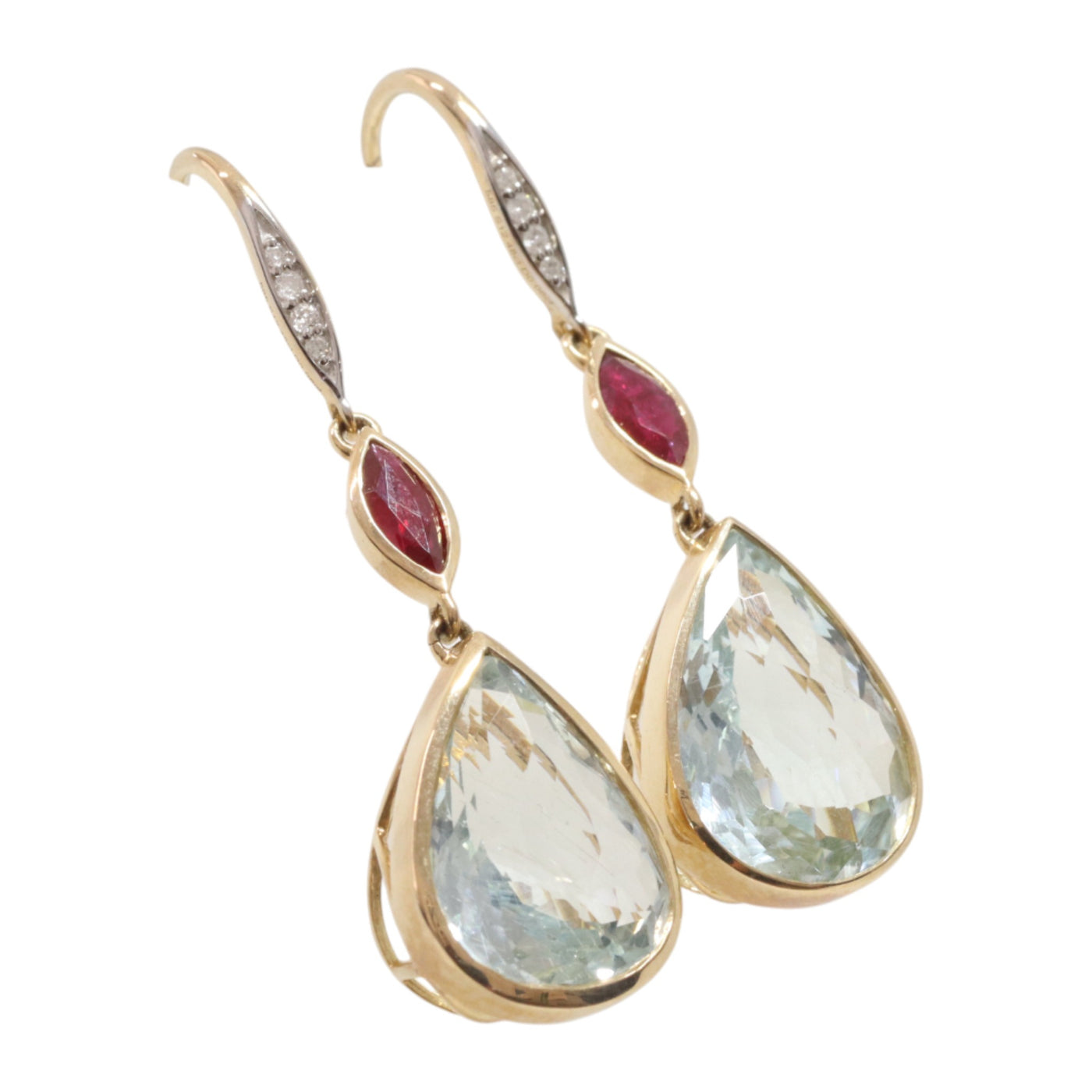 Aquamarine and diamond earrings