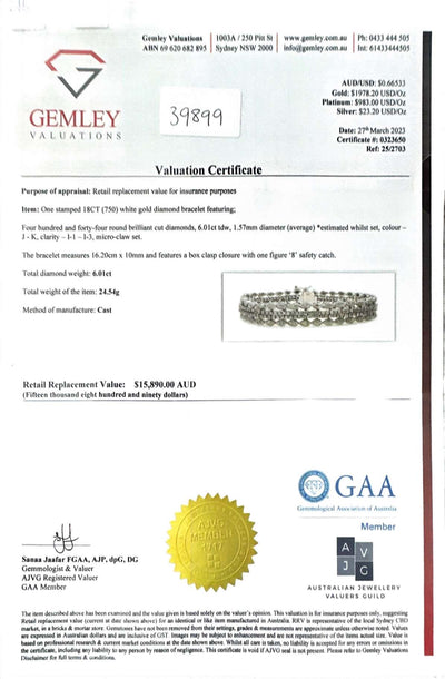 6.01CT DIAMOND TENNIS BRACELET