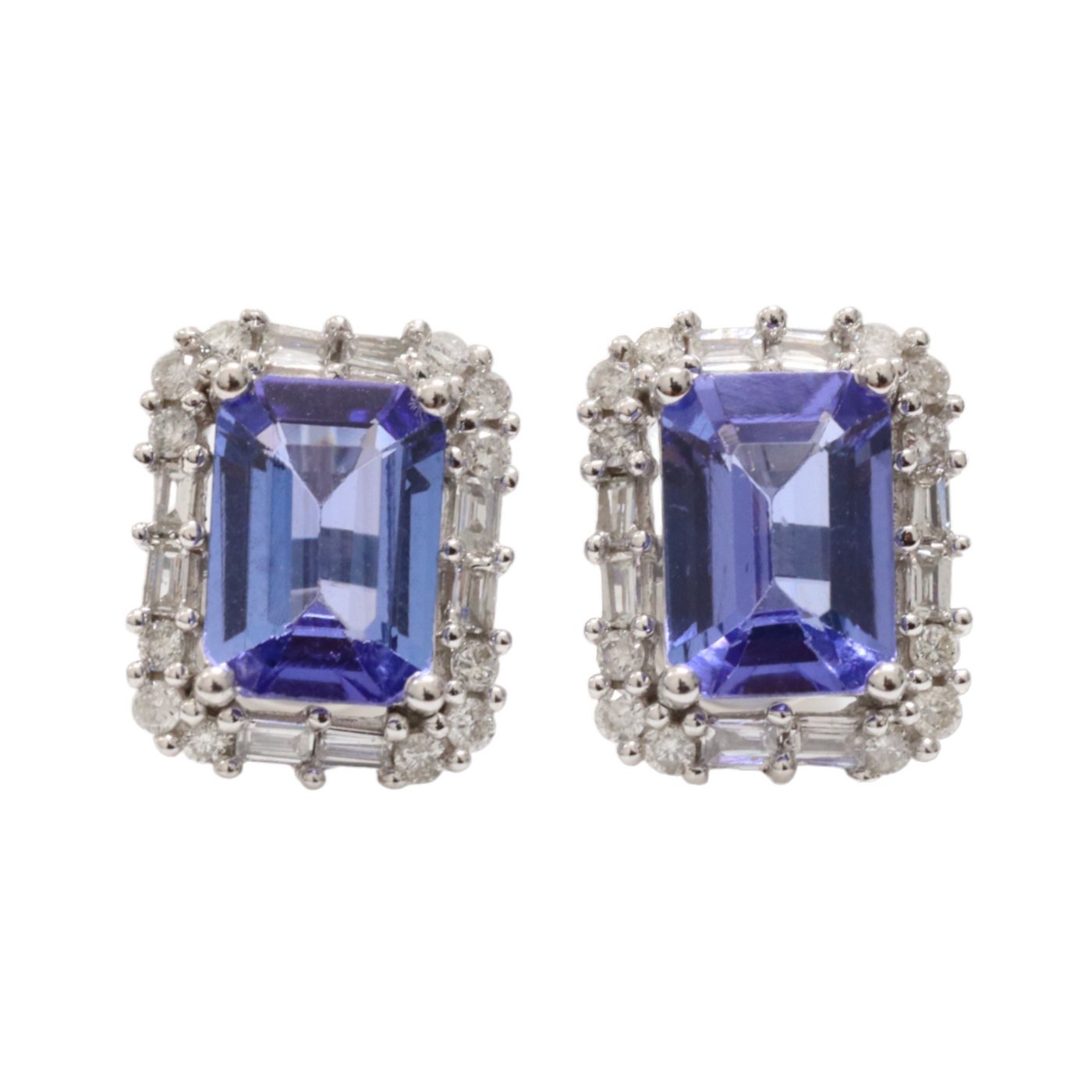 Tanzanite and Diamond Studs