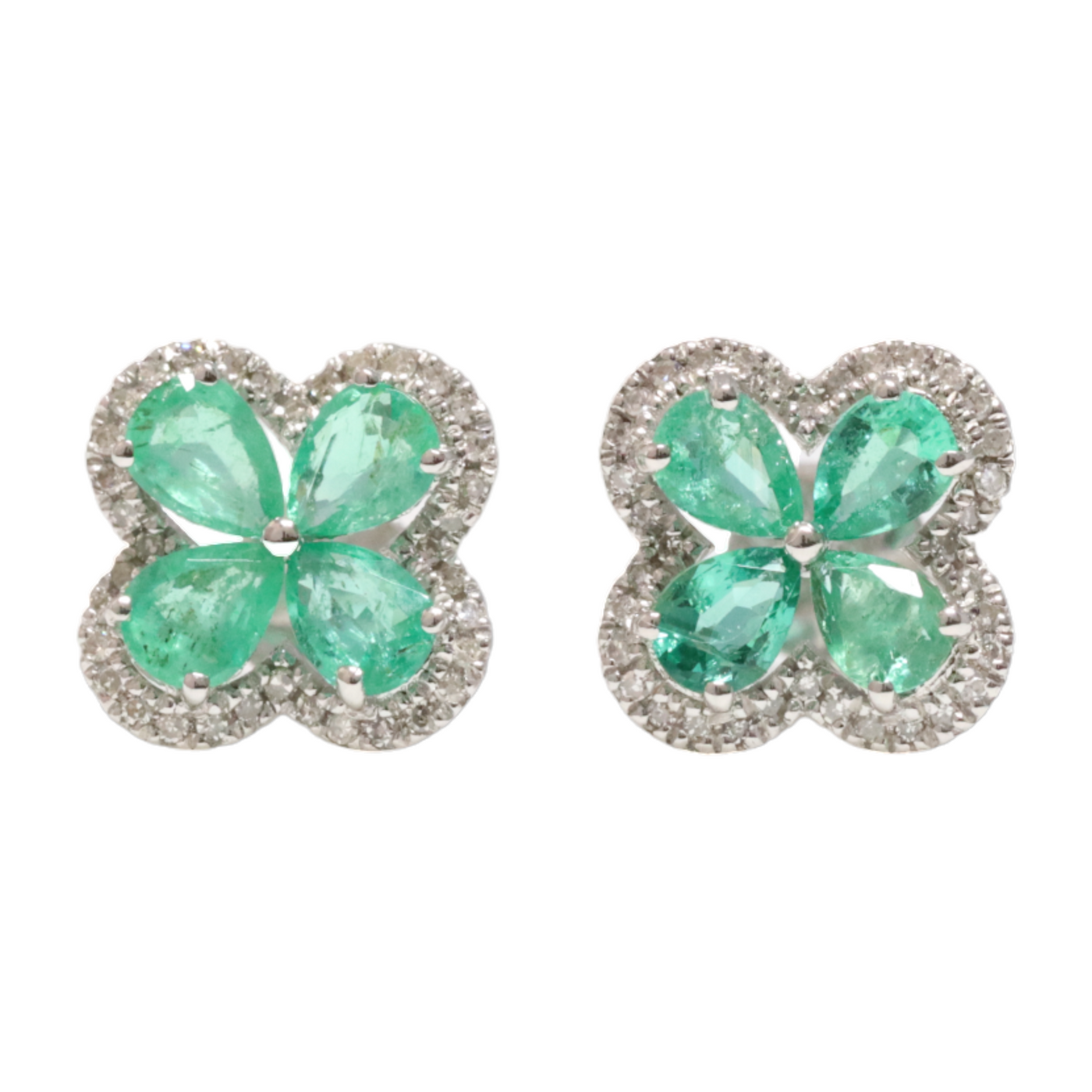 Emerald and diamond earrings