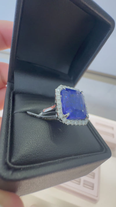 TANZANITE AND DIAMOND RING