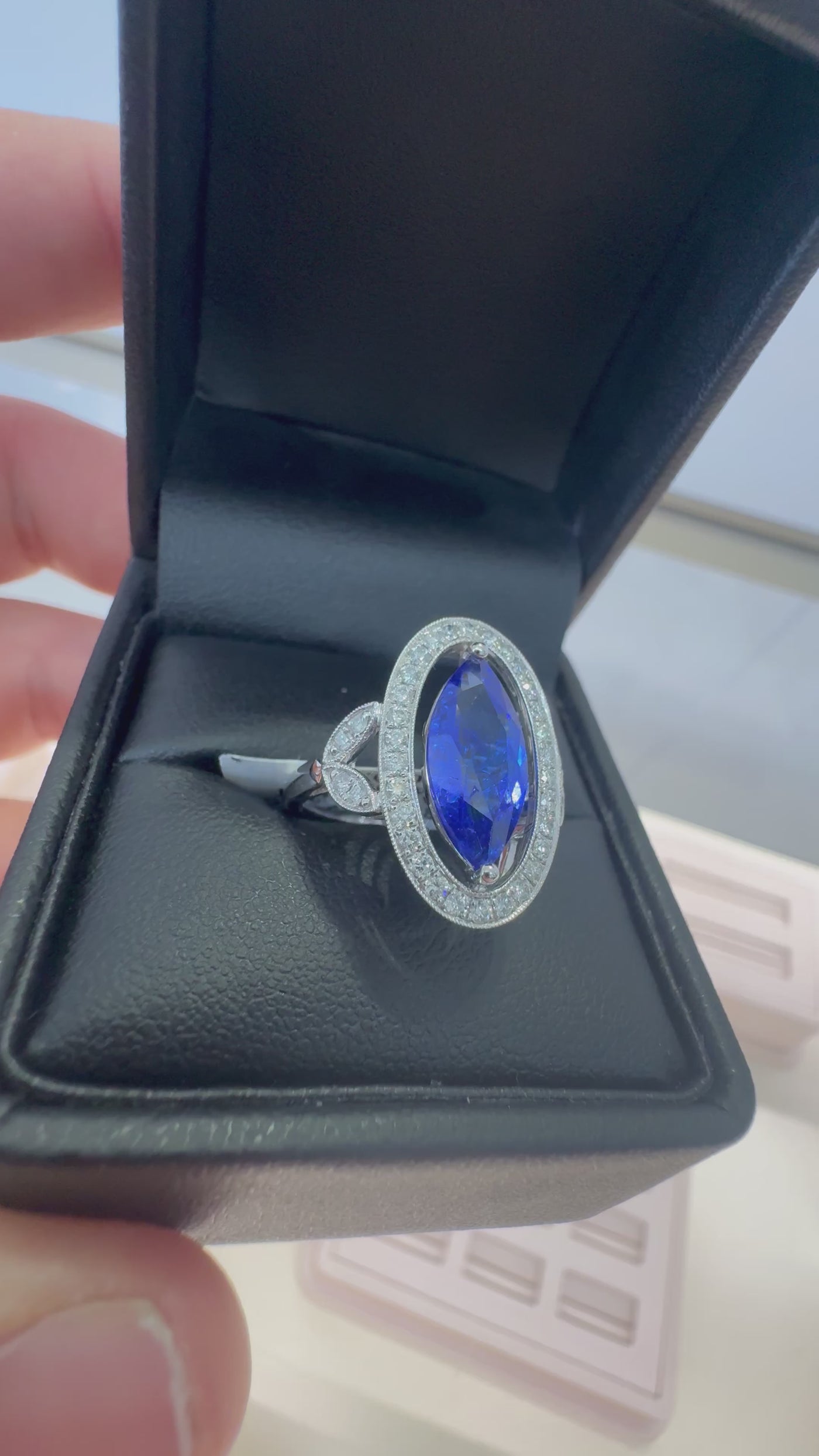 TANZANITE AND DIAMOND RING