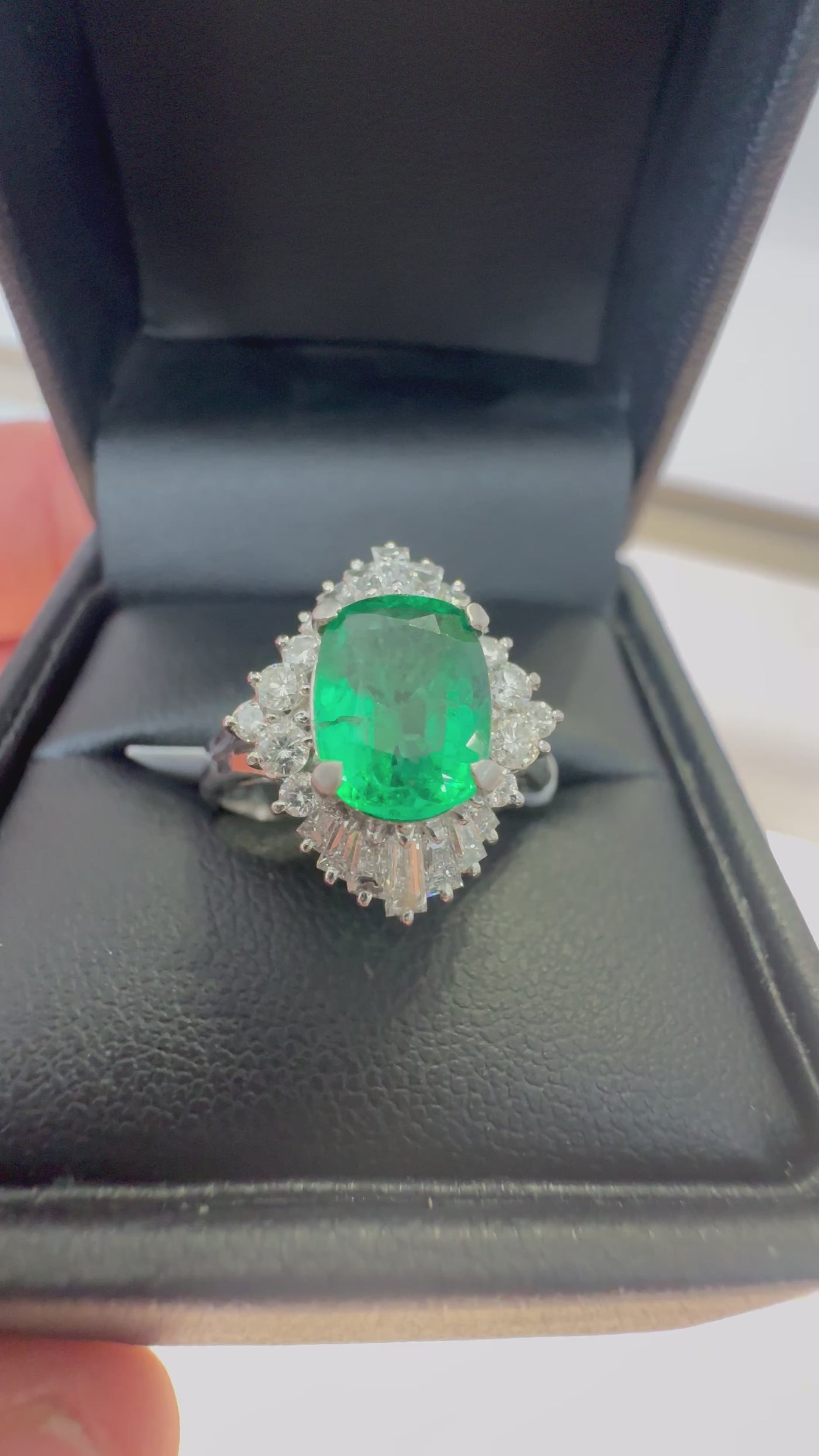 PLATINUM COLOMBIAN EMERALD AND DIAMOND EMERALD