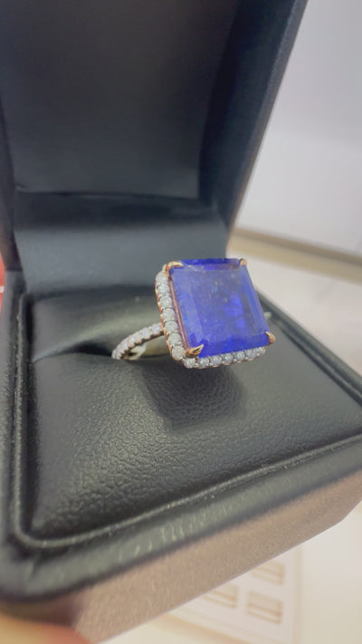 ROSE GOLD TANZANITE AND DIAMOND RING