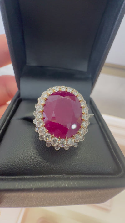 ROSE GOLD RUBY AND DIAMOND RING