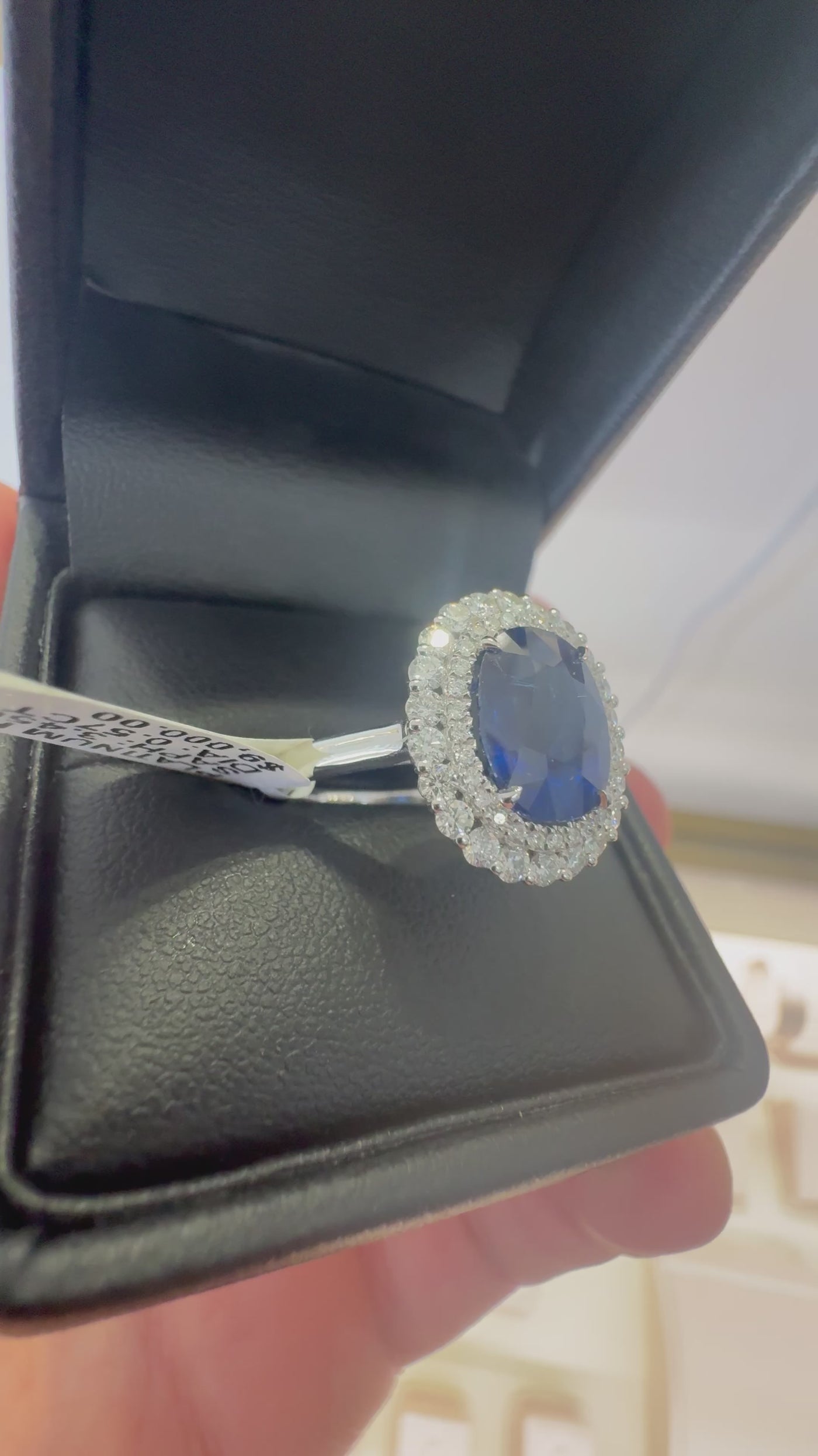 Ceylon sapphire and diamond ring