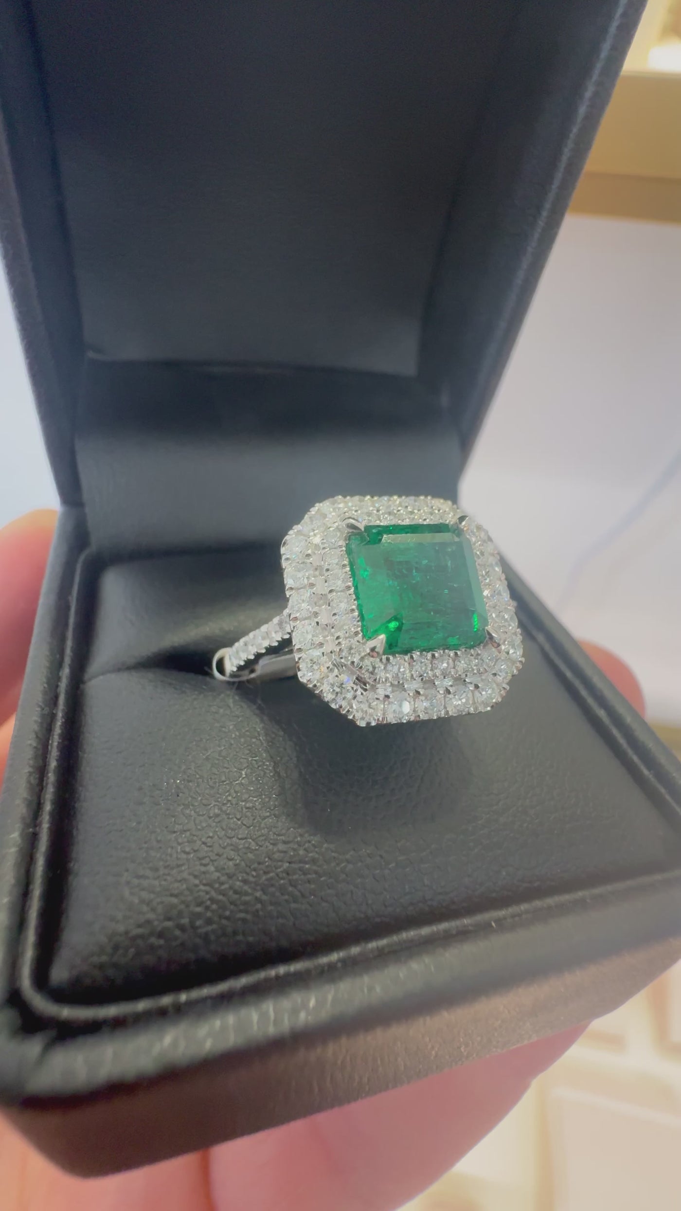 Zambian Emerald and Diamond ring