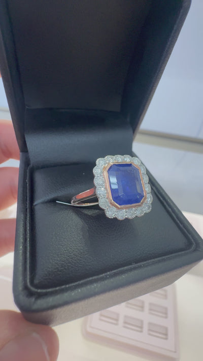 TANZANITE AND DIAMOND RING