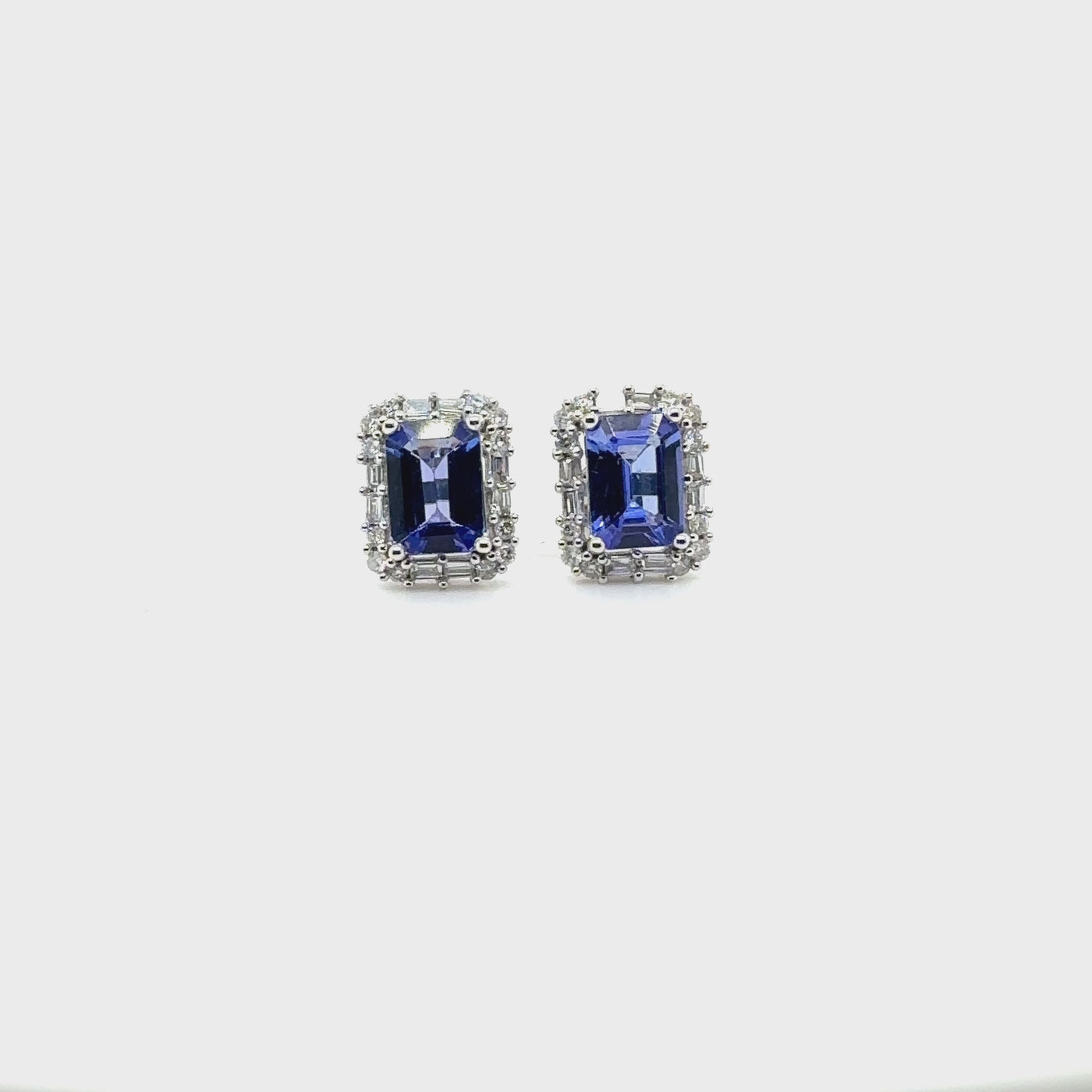 Tanzanite and Diamond Studs