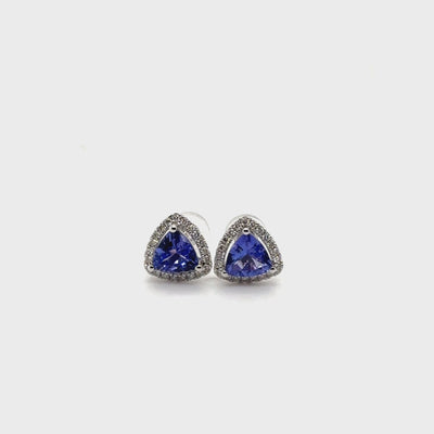 Tanzanite and Diamond Stud Earrings