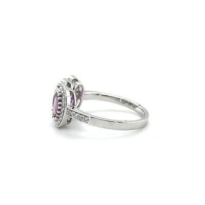 18CT WHITE GOLD SAPPHIRE AND DIAMOND RING