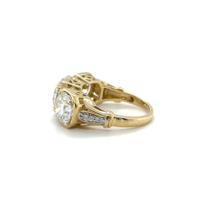 14CT YELLOW GOLD MOISSANITE RING