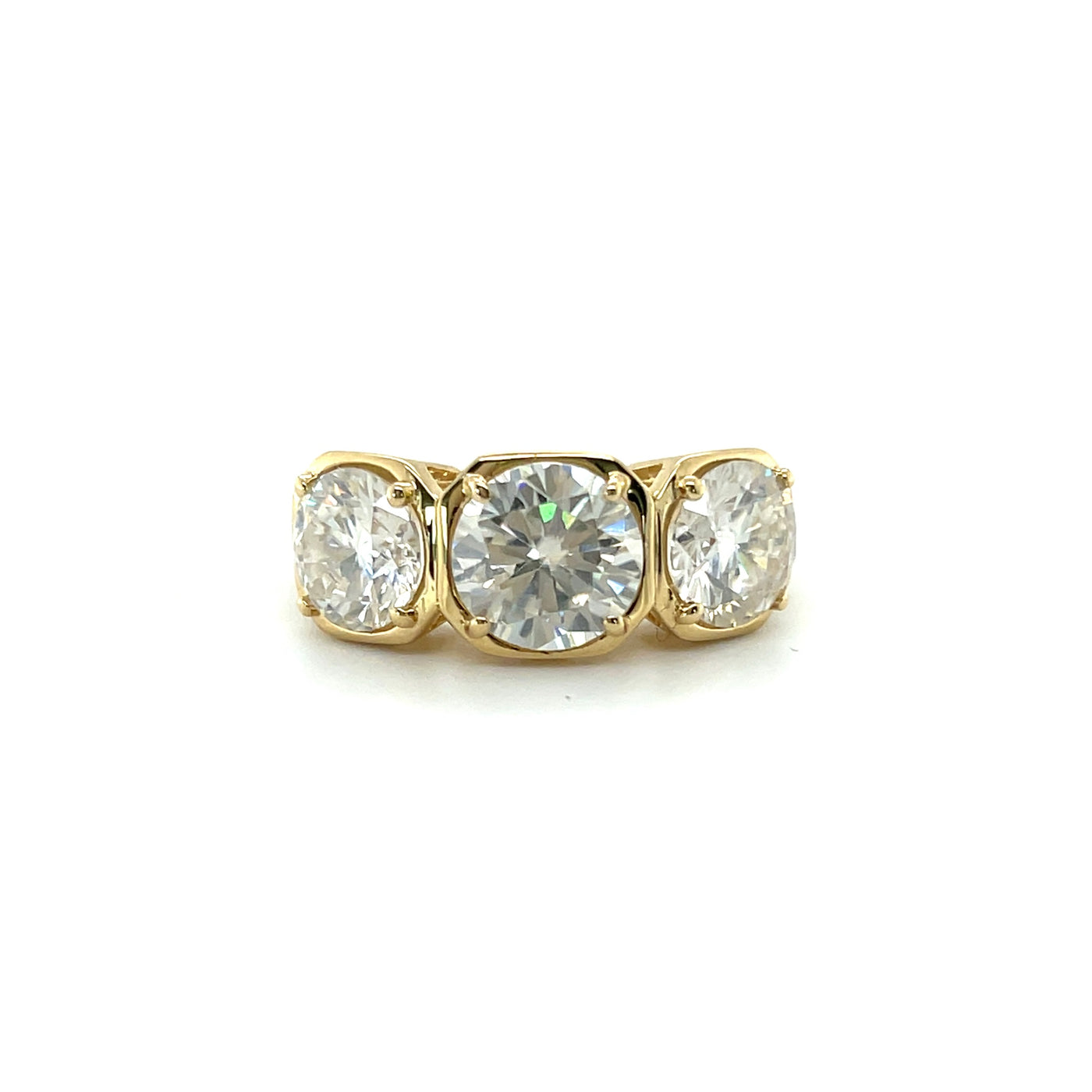 14CT YELLOW GOLD MOISSANITE RING