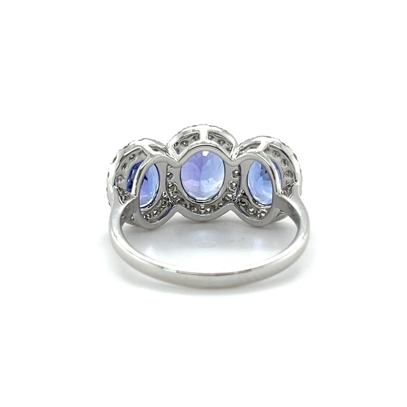 14CT WHITE GOLD TANZANITE AND DIAMOND COCKTAIL RING