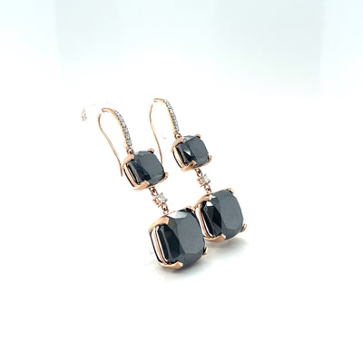 14CT ROSE GOLD MOISSANITE AND DIAMOND EARRINGS