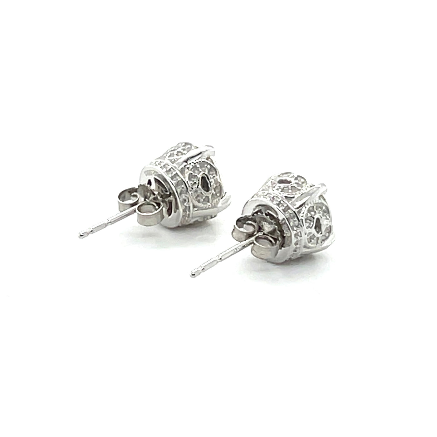 18CT WHITE GOLD MOISSANITE STUD EARRINGS