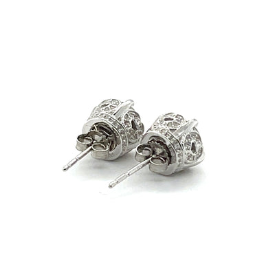 18CT WHITE GOLD MOISSANITE STUD EARRINGS