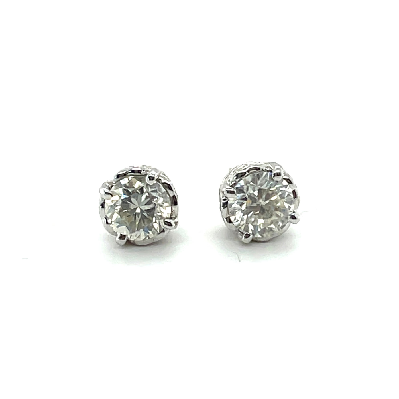 18CT WHITE GOLD MOISSANITE STUD EARRINGS