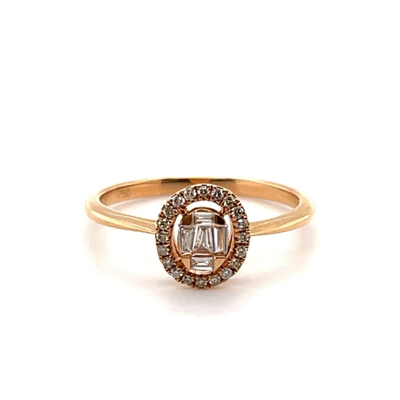 18CT ROSE GOLD DIAMOND RING