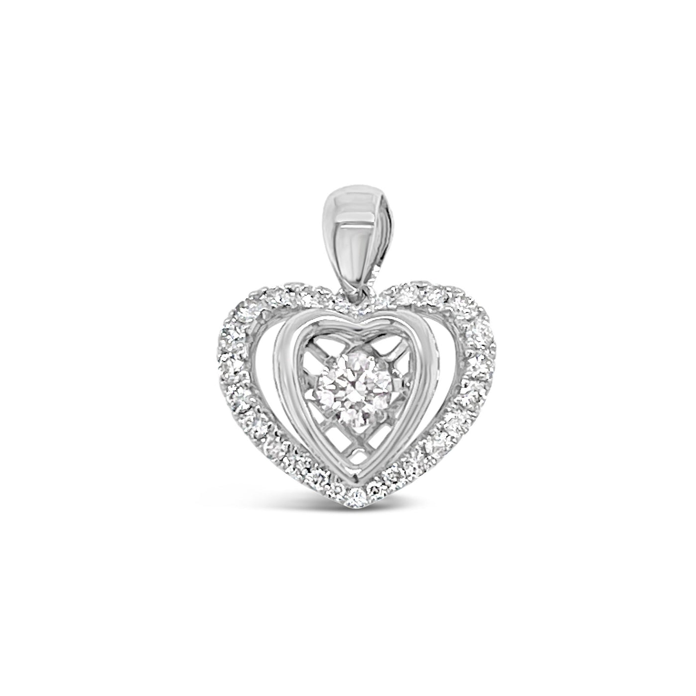 18CT WHITE GOLD DIAMOND PENDANT