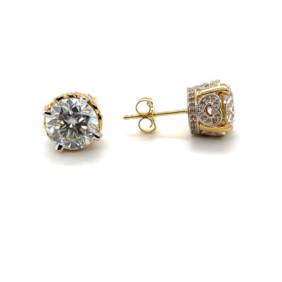 18CT YELLOW GOLD MOISSANITE DIAMOND STUDS