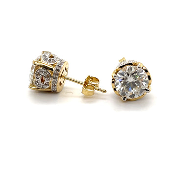 18CT YELLOW GOLD MOISSANITE DIAMOND STUDS