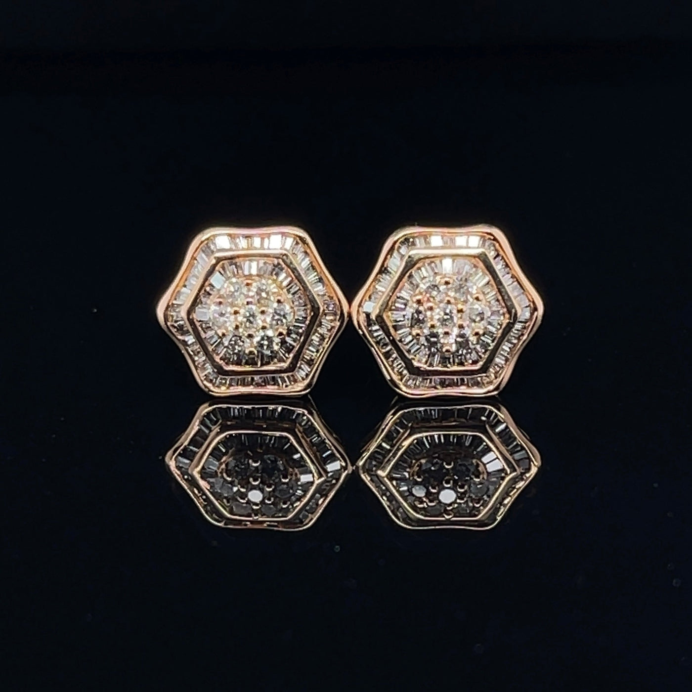 18CT ROSE GOLD DIAMOND STUD EARRINGS