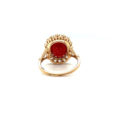 18CT ROSE GOLD RUBY AND DIAMOND RING