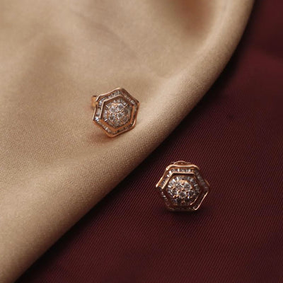 18CT ROSE GOLD DIAMOND STUD EARRINGS