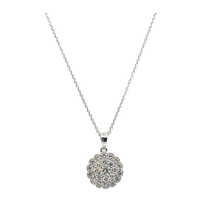 18CT WHITE GOLD DIAMOND PENDANT AND NECKLACE